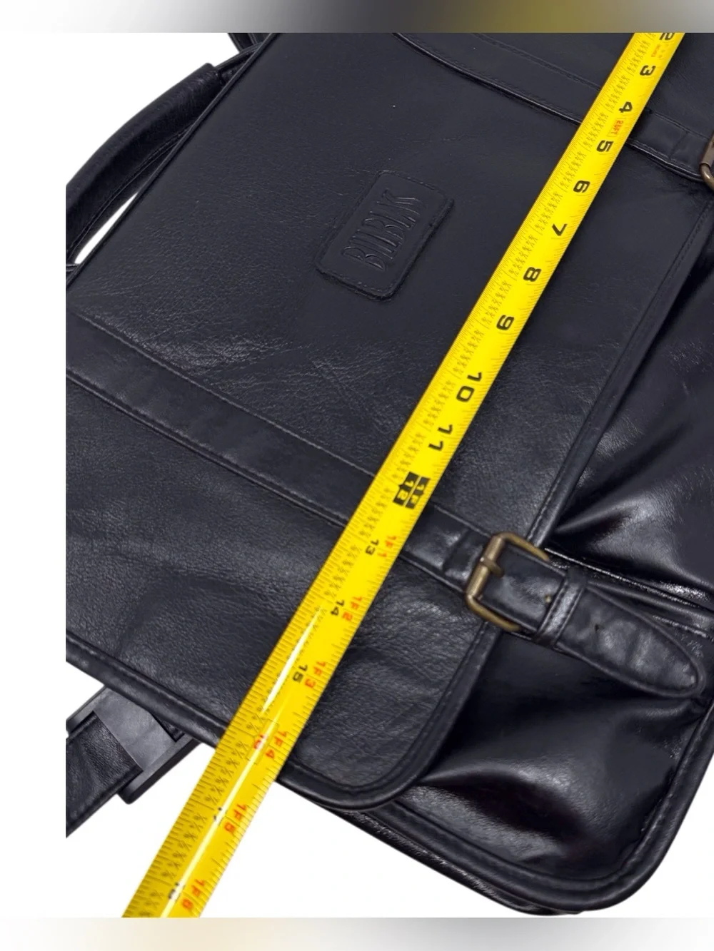 Vintage Bill Blass Black Leather Laptop/Briefcase/Messenger Bag adjustable strap